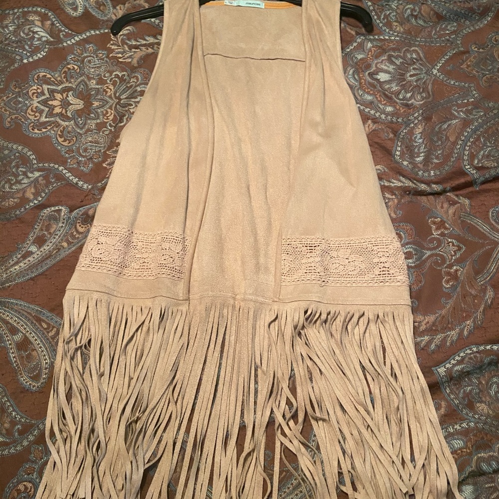 Suede fringe vest